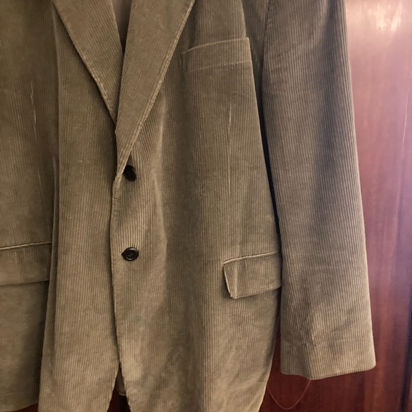 Stafford mens sage green corduroy button jacket 3 front pockets interior pockets - Picture 5 of 9